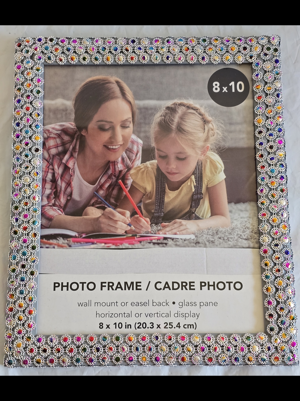 Decorative Multicolor Jeweled 8x10 Photo Frame - Handmade New